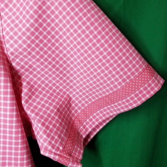Vintage Koret Women Shirt Check Patchwork Quilted Buttoned Pink & White, XL - Picture 5 of 7